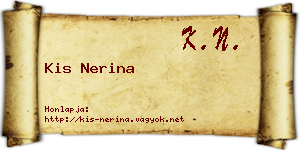 Kis Nerina névjegykártya